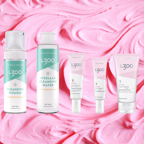 Hudvårdsrutin för torr hud med L300 produkter
